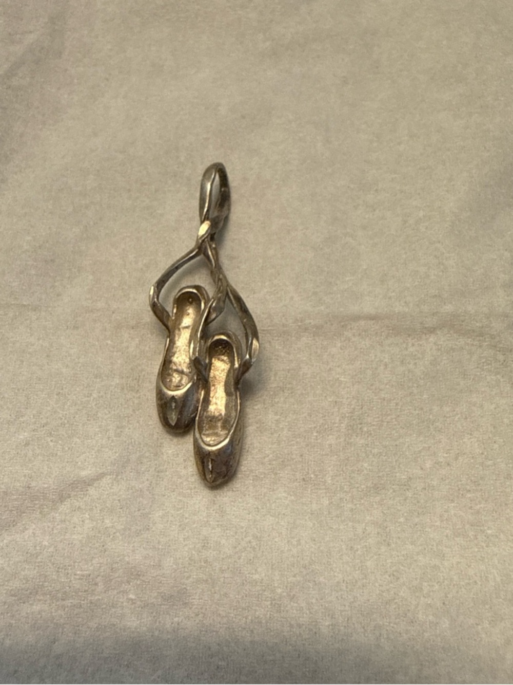Ballet Slipper Pendant Charm in Sterling silver